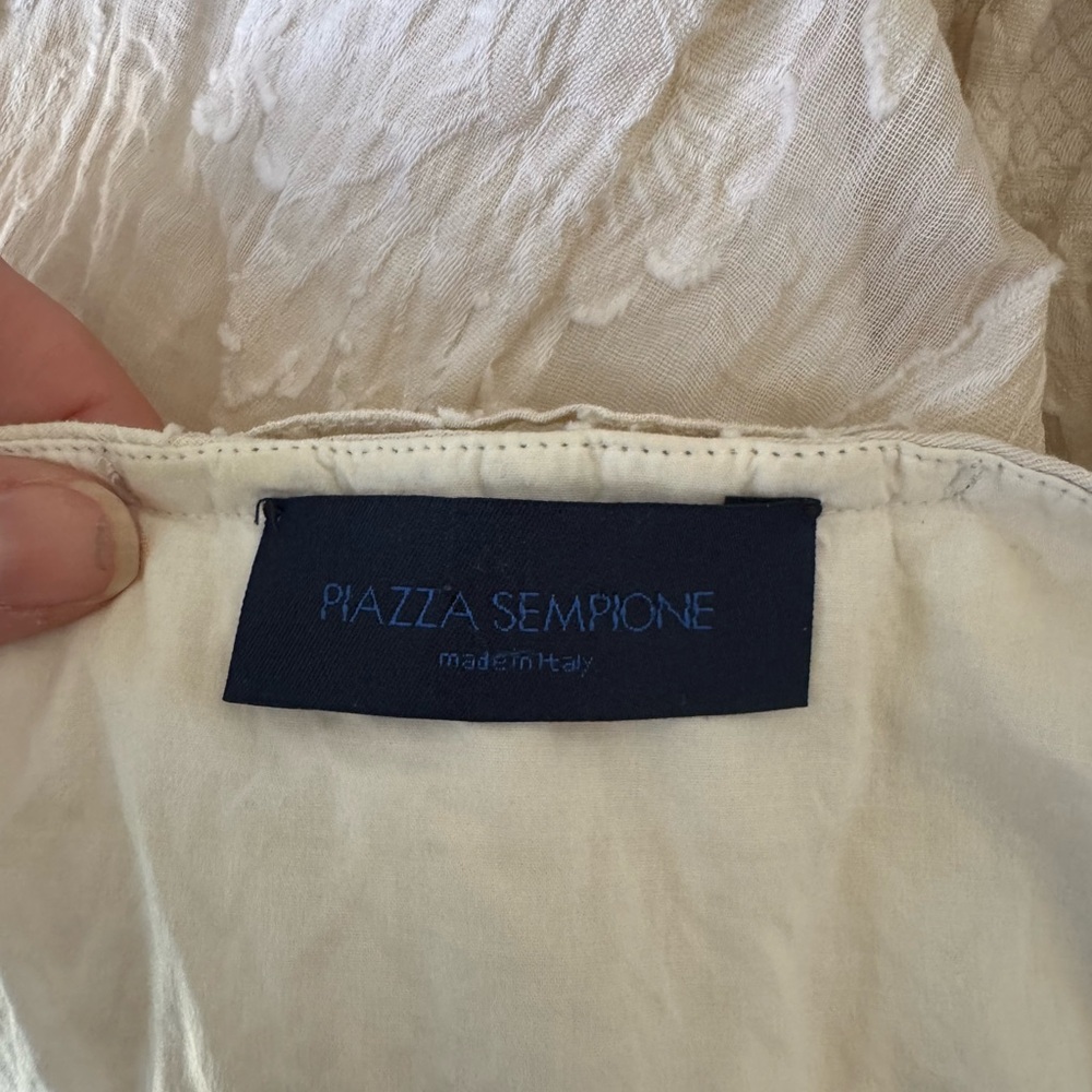 Piazza Sempione embossed ivory Women's Top - Picture 8 of 8